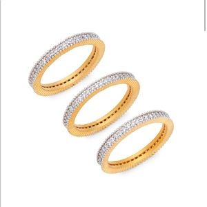 Set of 3 - White & Gold Stacking Eternity Rings